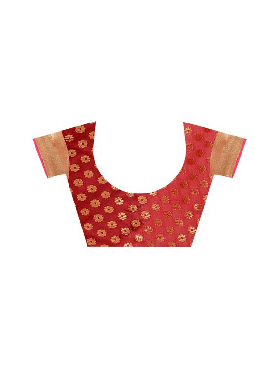 zari jacquard banarasi saree with blouse - 15504108 - Standard Image - 3