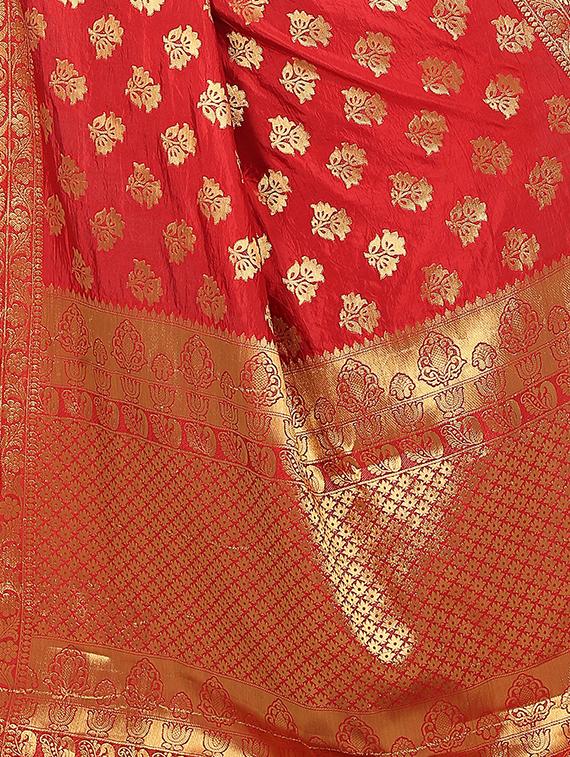 zari jacquard banarasi saree with blouse - 15504137 - Standard Image - 3