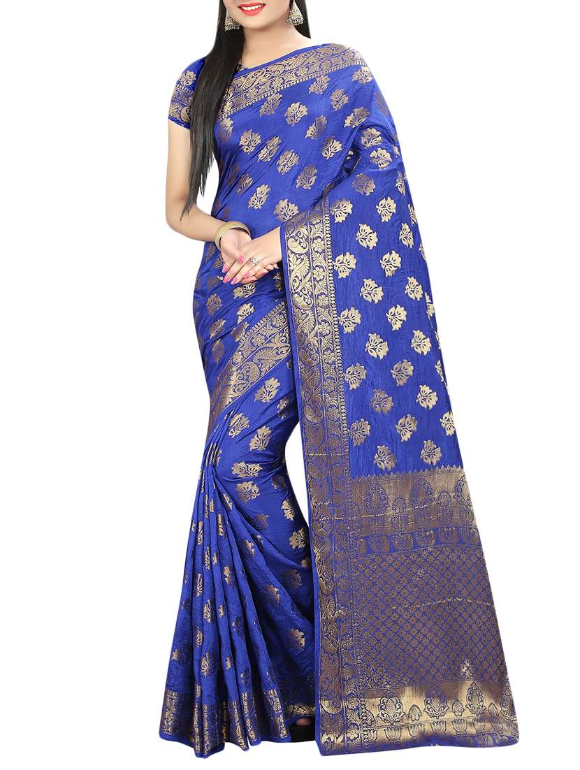 zari jacquard banarasi saree with blouse - 15504138 - Zoom Image - 0