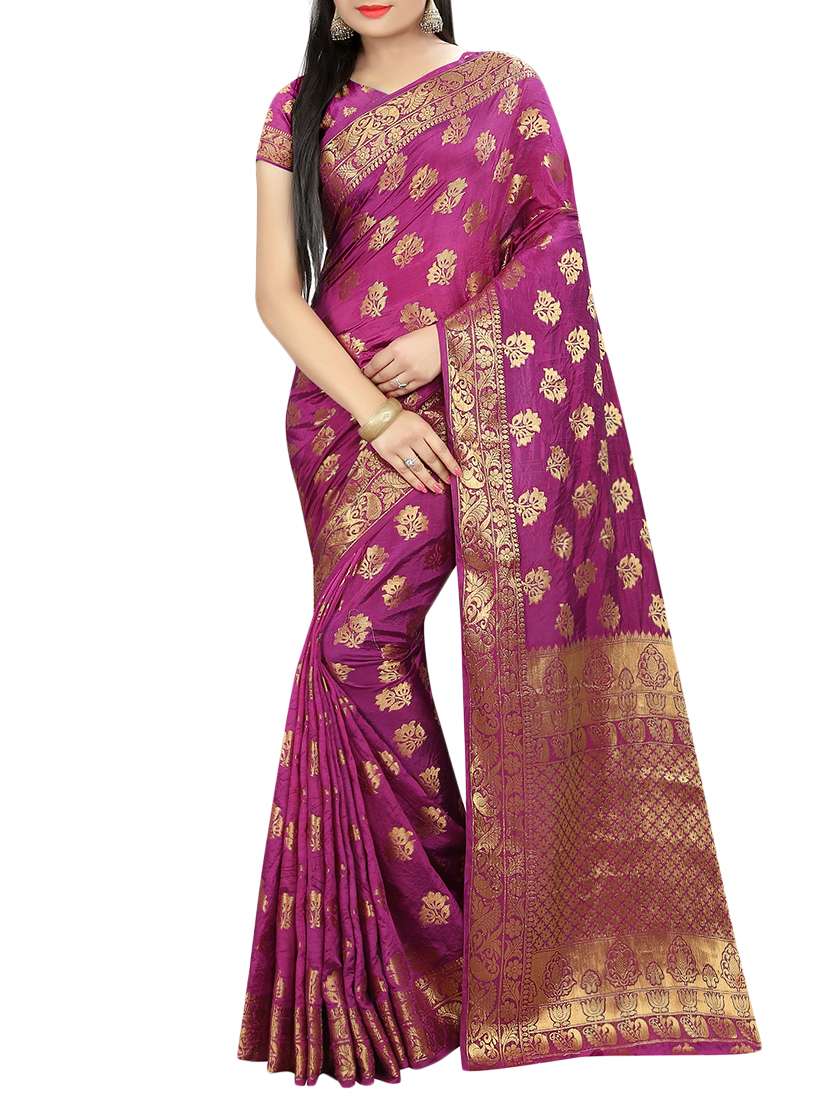 zari jacquard banarasi saree with blouse - 15504139 - Zoom Image - 0