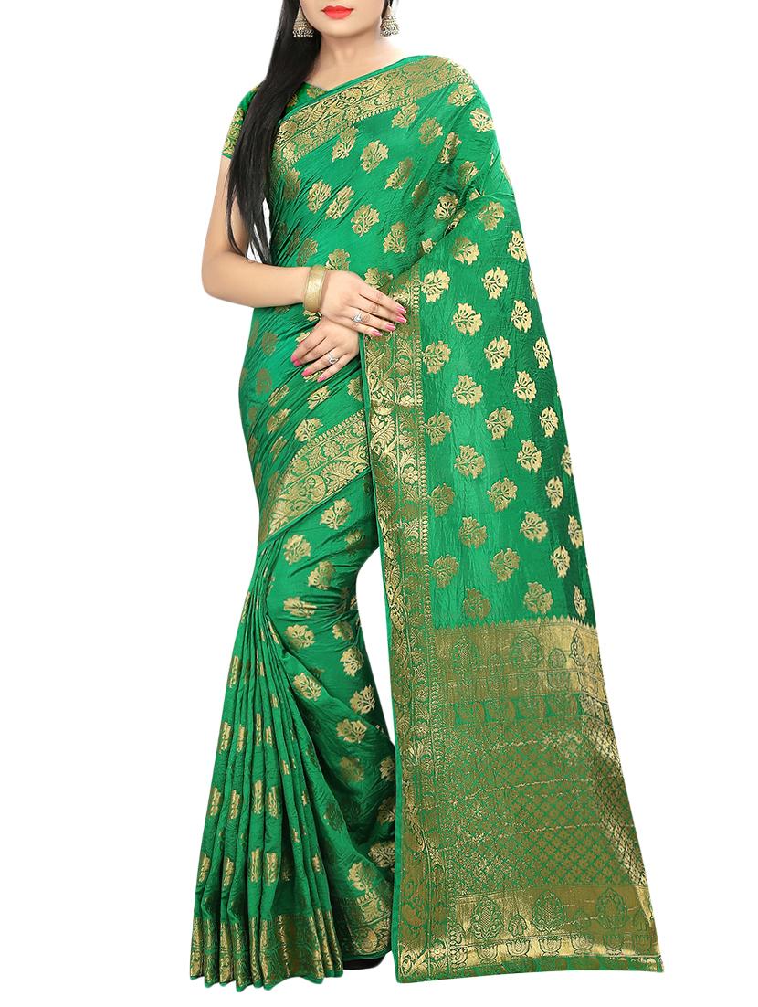 zari jacquard banarasi saree with blouse - 15504140 - Zoom Image - 0