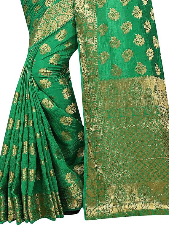 zari jacquard banarasi saree with blouse - 15504140 - Standard Image - 3