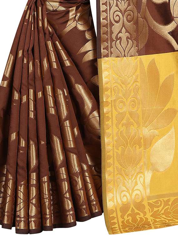 zari motif banarasi saree with blouse - 15504161 - Standard Image - 3