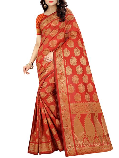 zari weave banarsi saree with blouse - 15504165 - Standard Image - 0