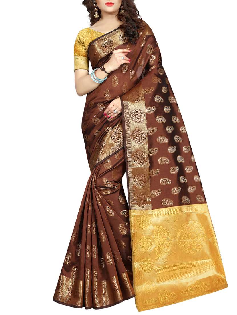 zari weave banarsi saree with blouse - 15504168 -  Zoom Image - 0