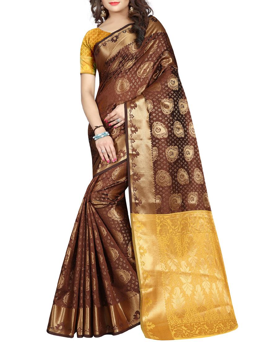 zari weave banarsi saree with blouse - 15504174 -  Zoom Image - 0