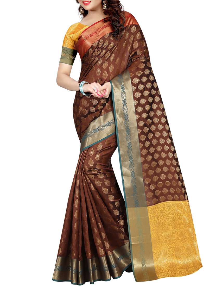 zari weave banarsi saree with blouse - 15504177 -  Zoom Image - 0