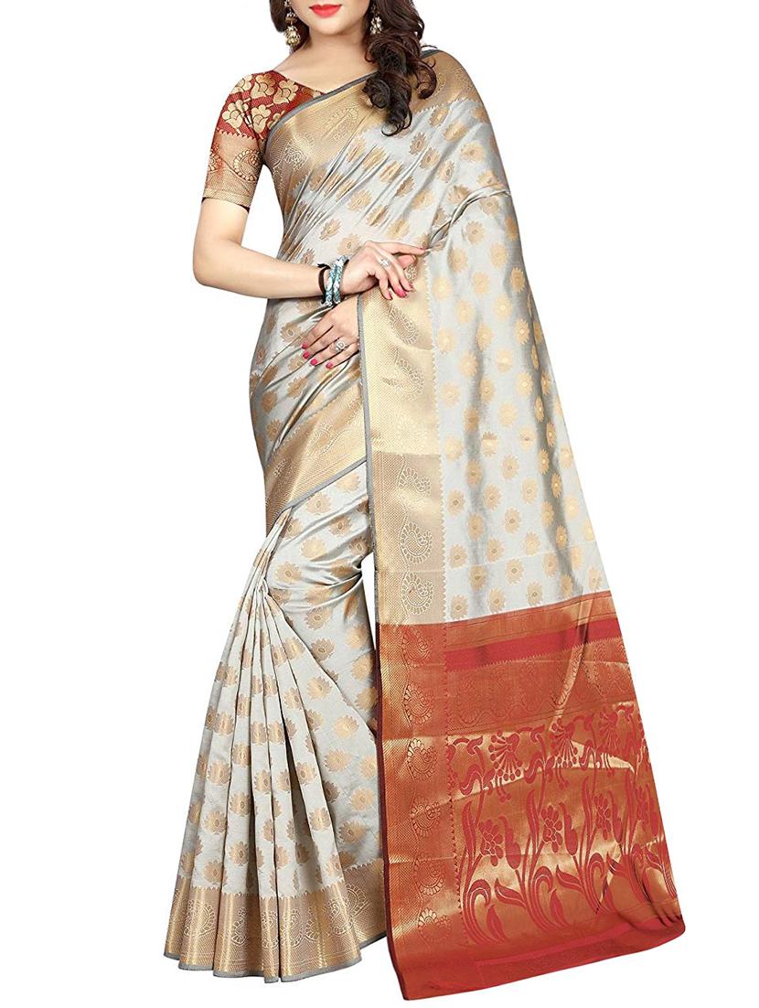 zari motifs banarasi saree with blouse - 15504182 - Zoom Image - 0