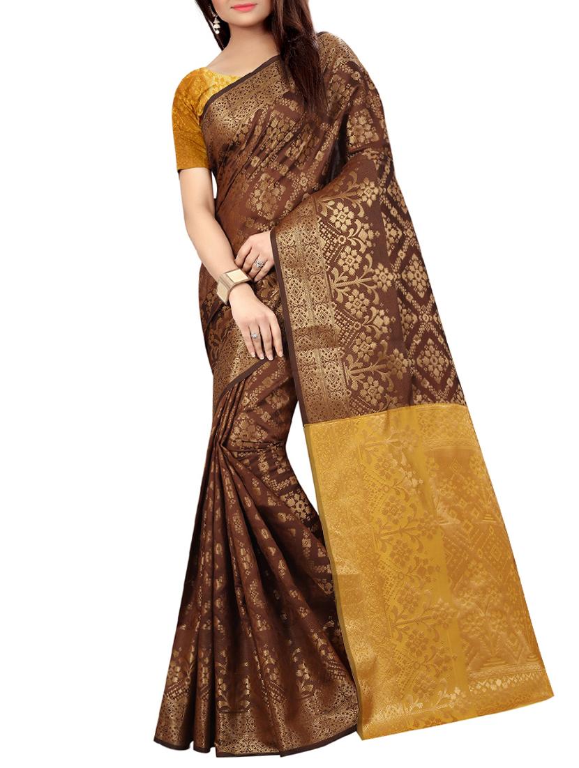 zari weave banarsi saree with blouse - 15504189 -  Zoom Image - 0