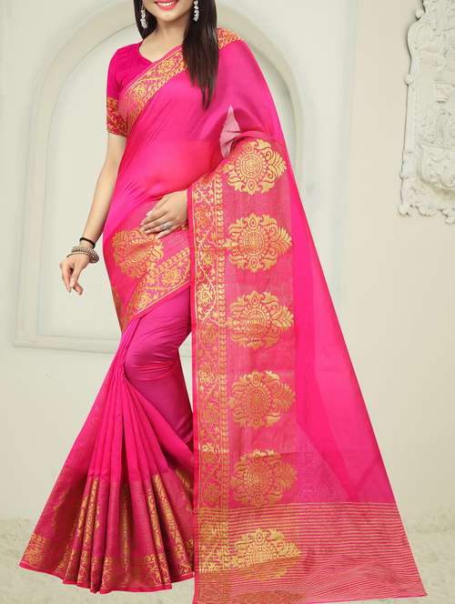 zari motif banarsi saree with blouse - 15504230 - Standard Image - 0