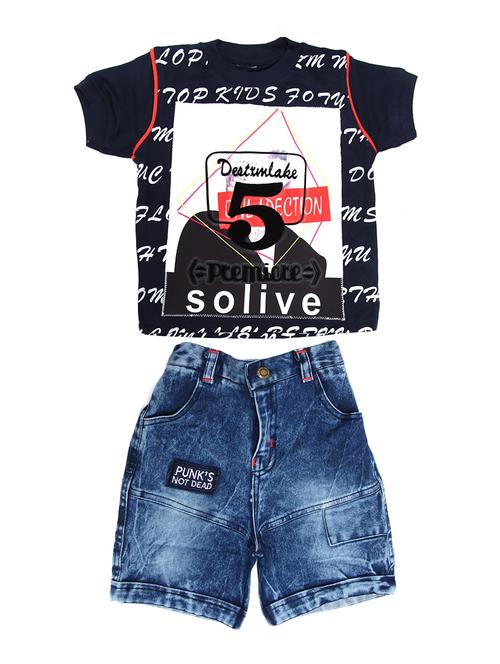blue cotton shorts set - 15504499 -  Standard Image - 0