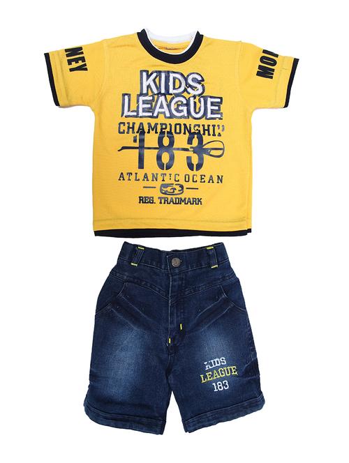 yellow cotton shorts set - 15504503 - Standard Image - 0