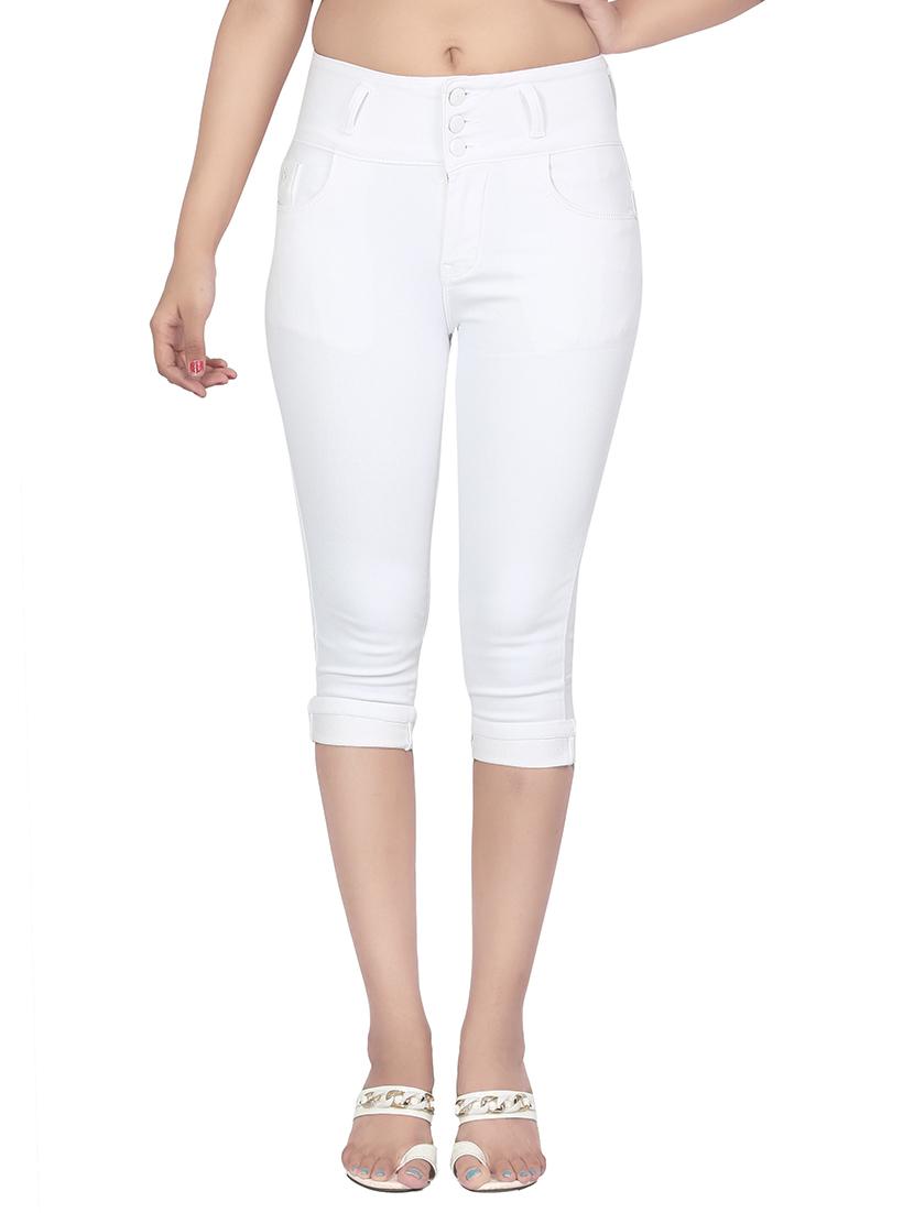 high waist denim capri - 15504504 - Zoom Image - 0