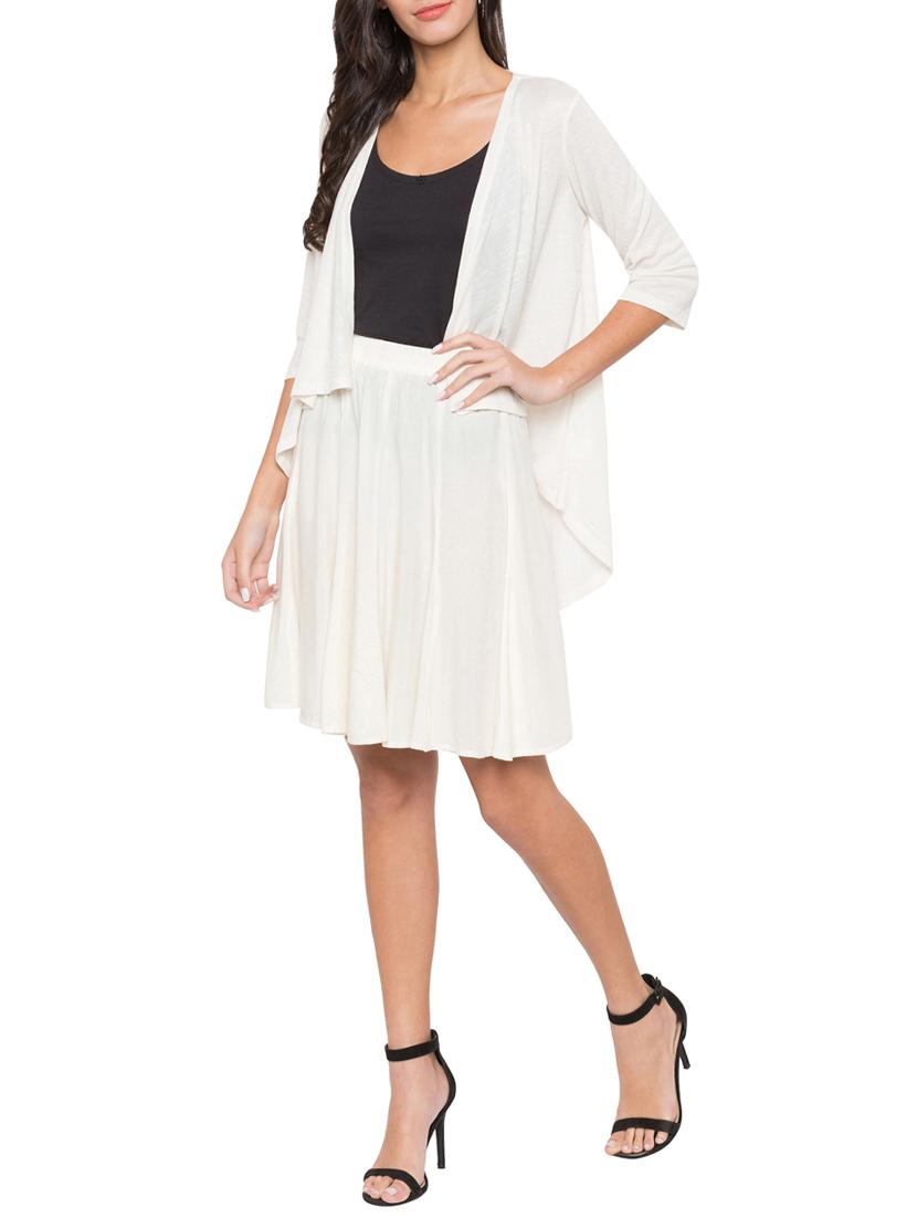 elasticated waist flared skirt - 15504911 - Standard Image - 3