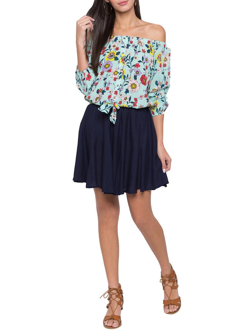 elasticated waist flared skirt - 15504912 - Standard Image - 3