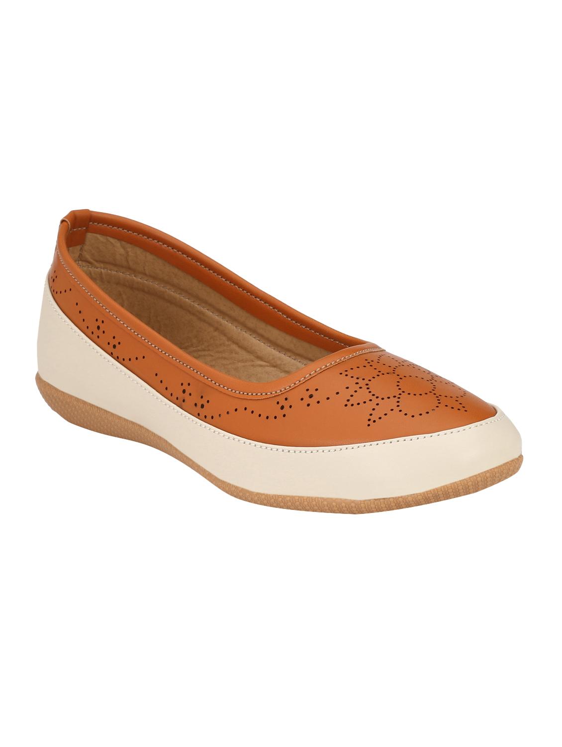 tan leatherette slip on ballerina - 15504998 - Zoom Image - 0