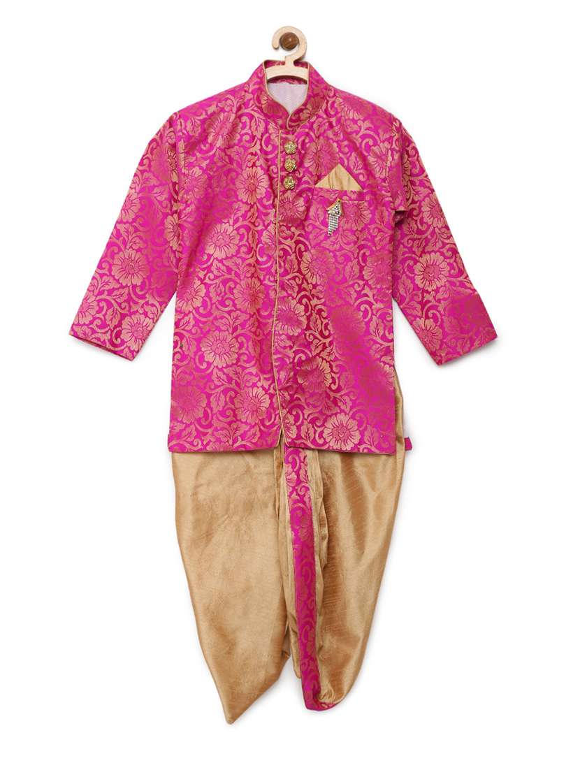pink cotton blend kurta set - 15505457 - Zoom Image - 0