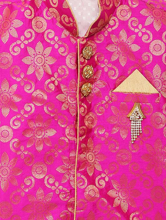 pink cotton blend dhoti kurta set - 15505461 - Standard Image - 3