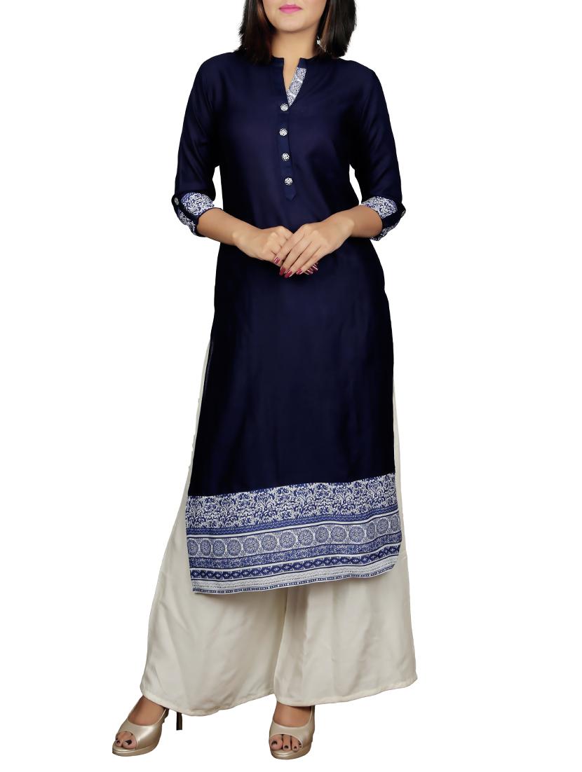 printed straight kurta - 15505637 - Zoom Image - 0