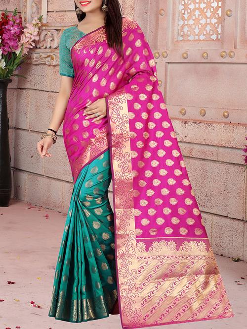 zari jacquard banarasi saree with blouse - 15505834 -  Standard Image - 0