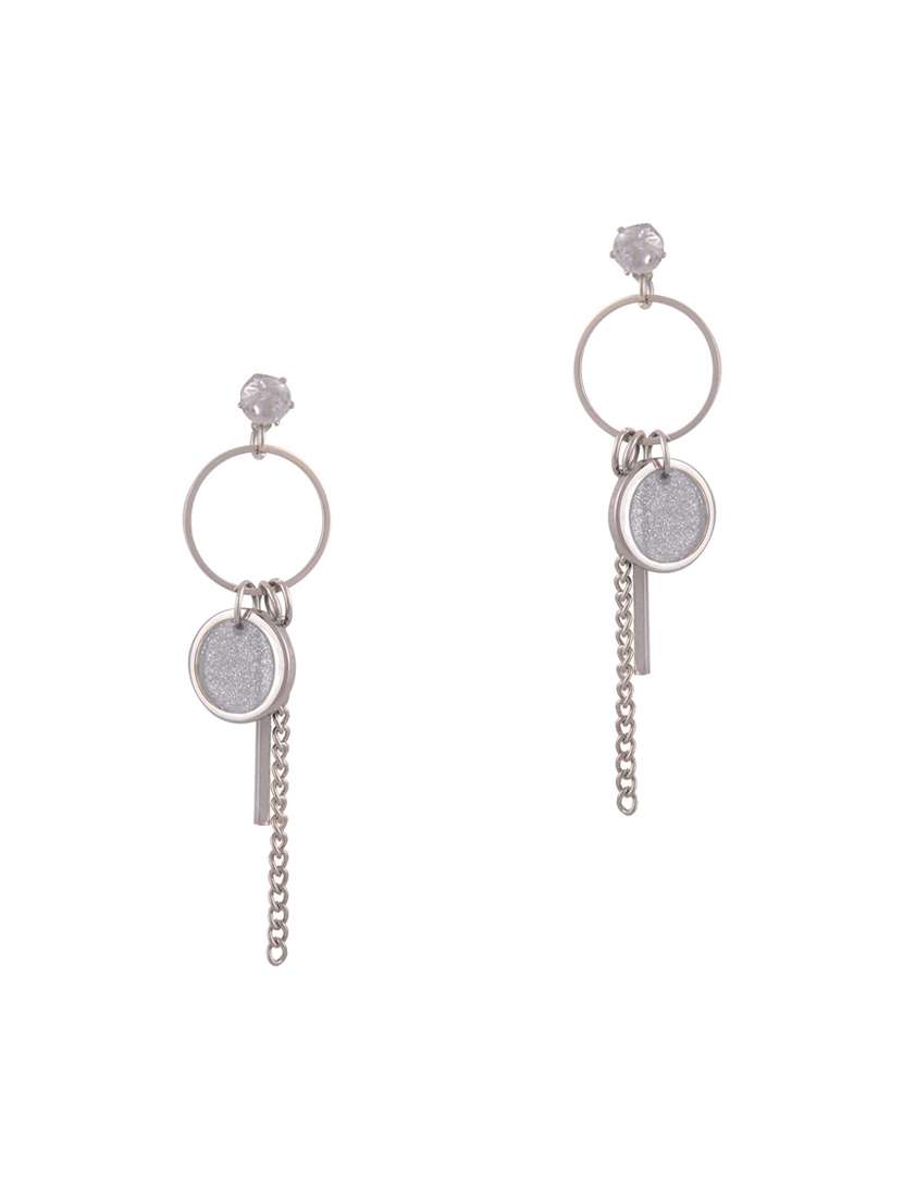 silver tone drop earrings