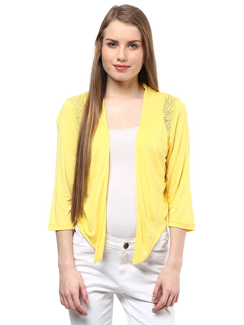 Buy online Lace Panel Shrug from Capes & Shrugs for Women by Fusion