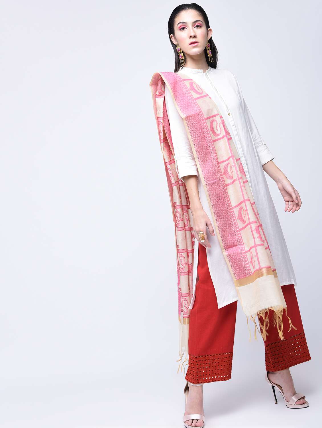 self-design jacquard dupatta