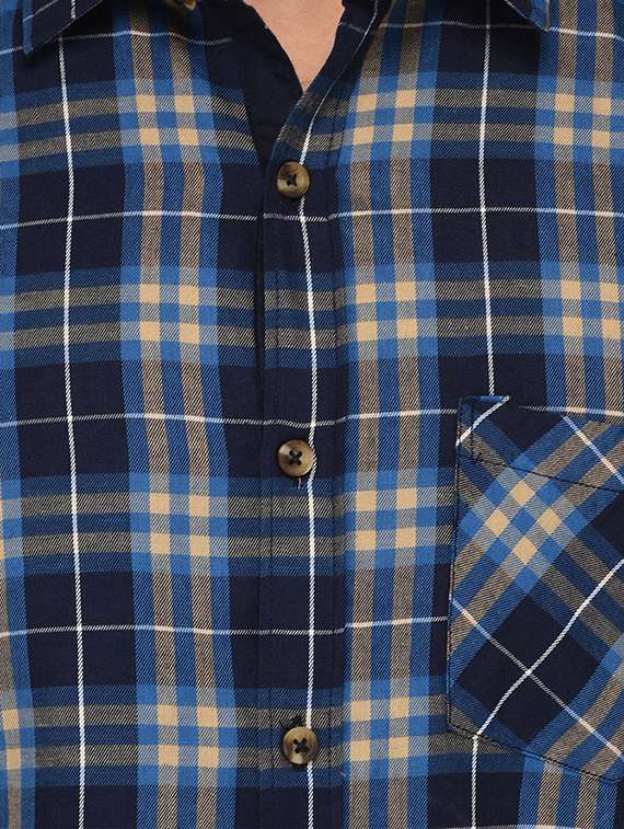 navy blue cotton casual shirt - 15515473 -  Standard Image - 3