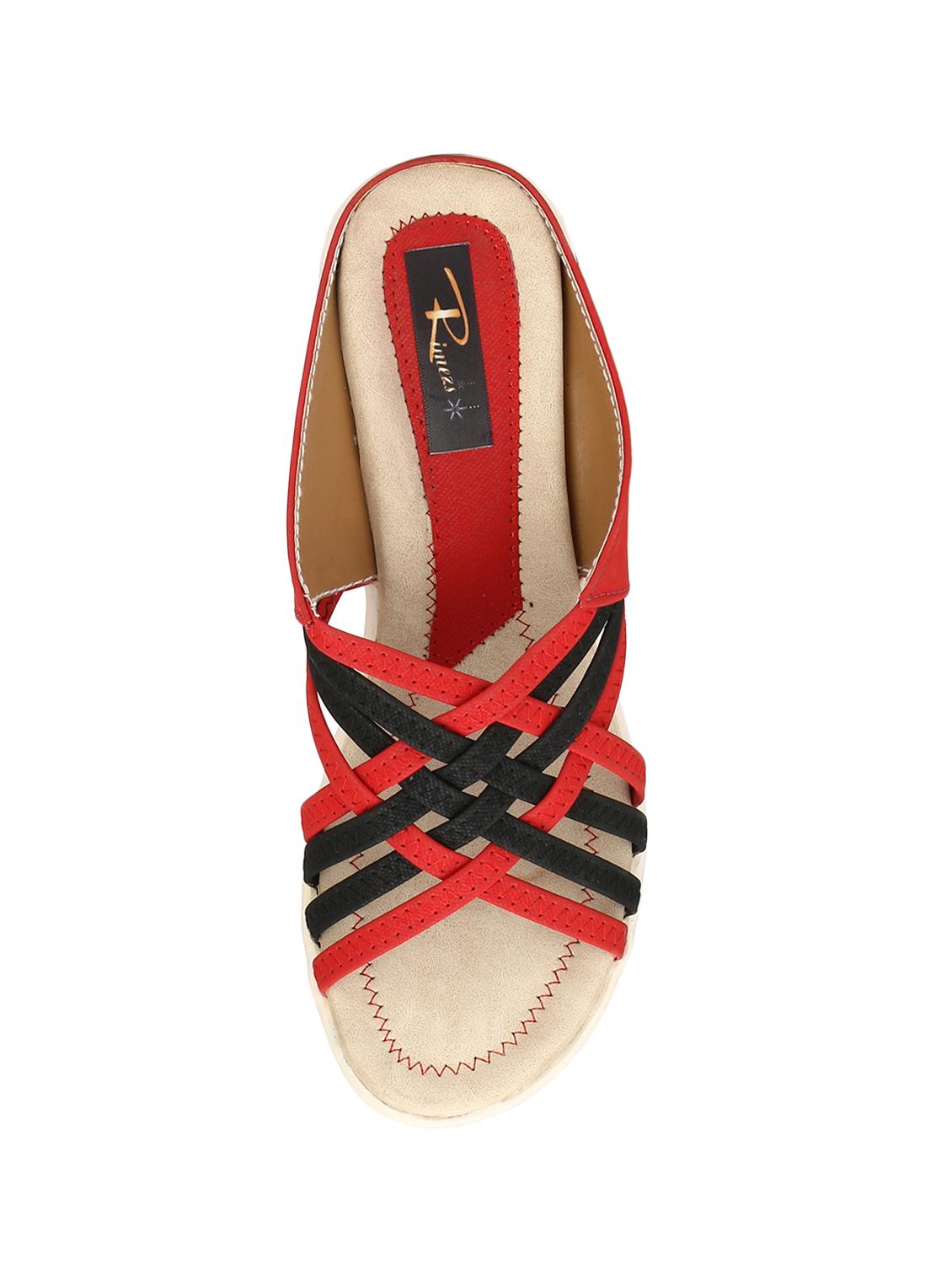 red slip on wedges - 15516026 - Standard Image - 3