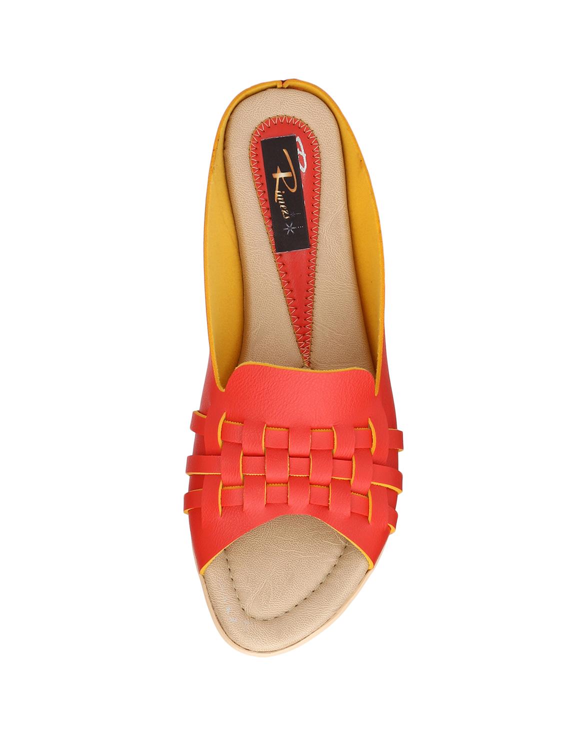 red slip on wedges - 15516085 - Standard Image - 3