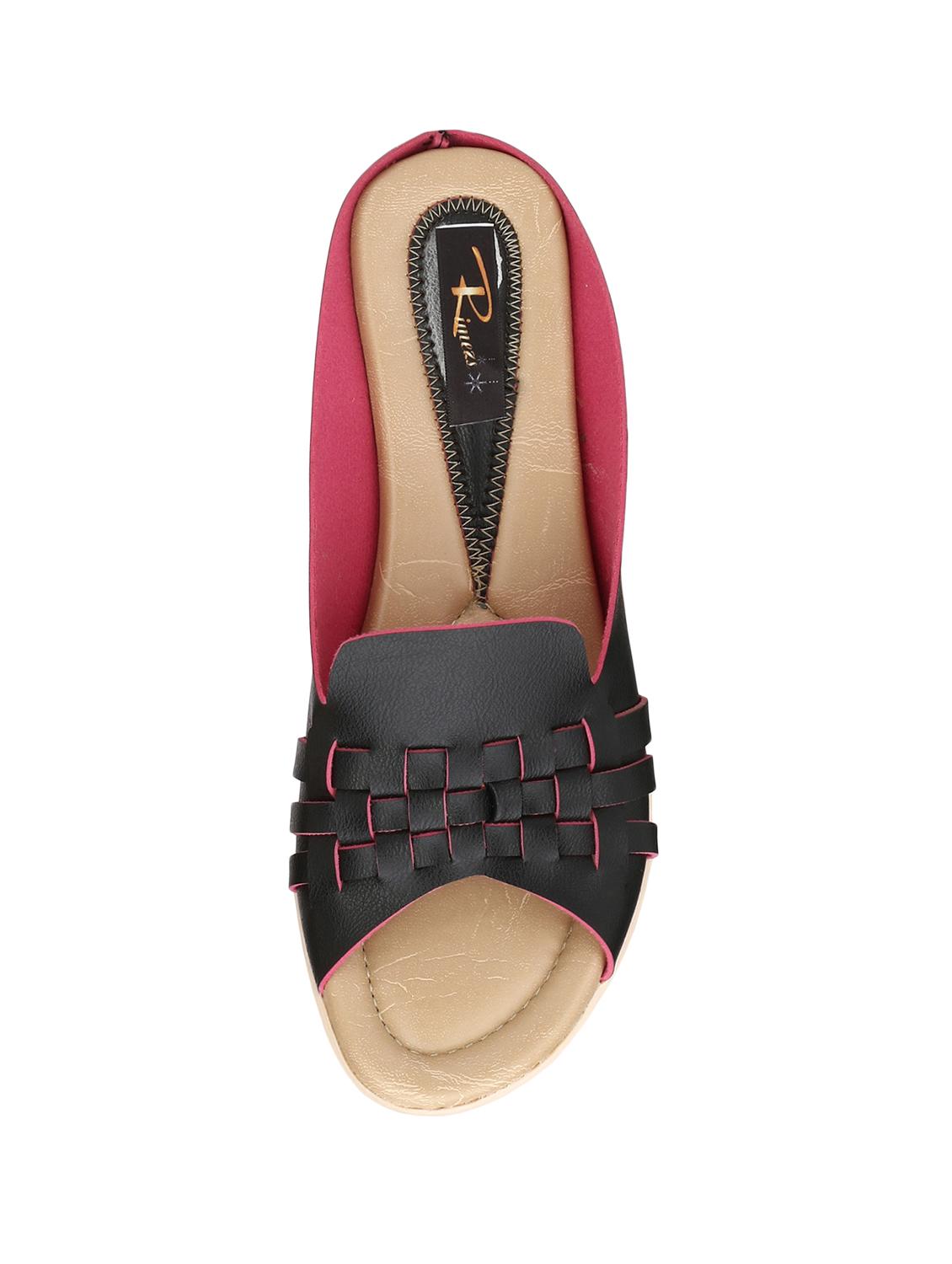 black slip on wedges - 15516086 - Standard Image - 3
