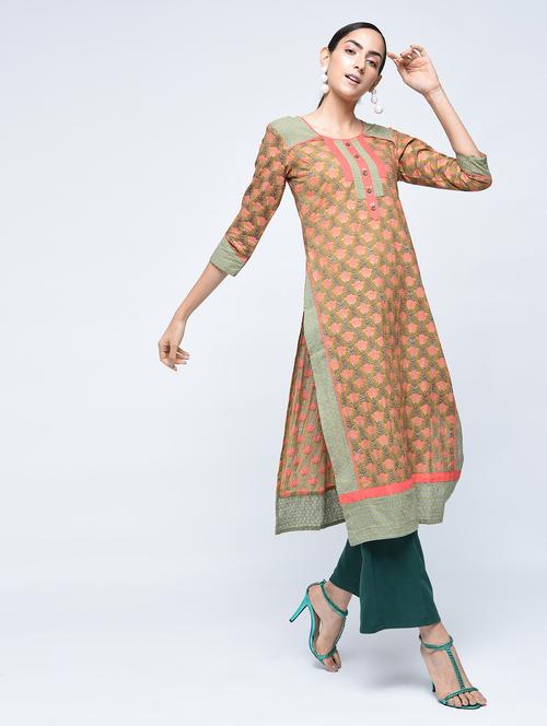 straight printed kurta - 15517717 -  Standard Image - 0