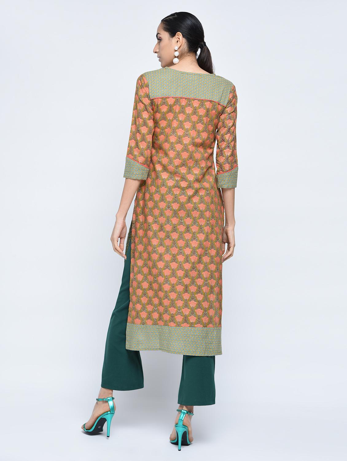 straight printed kurta - 15517717 - Standard Image - 3