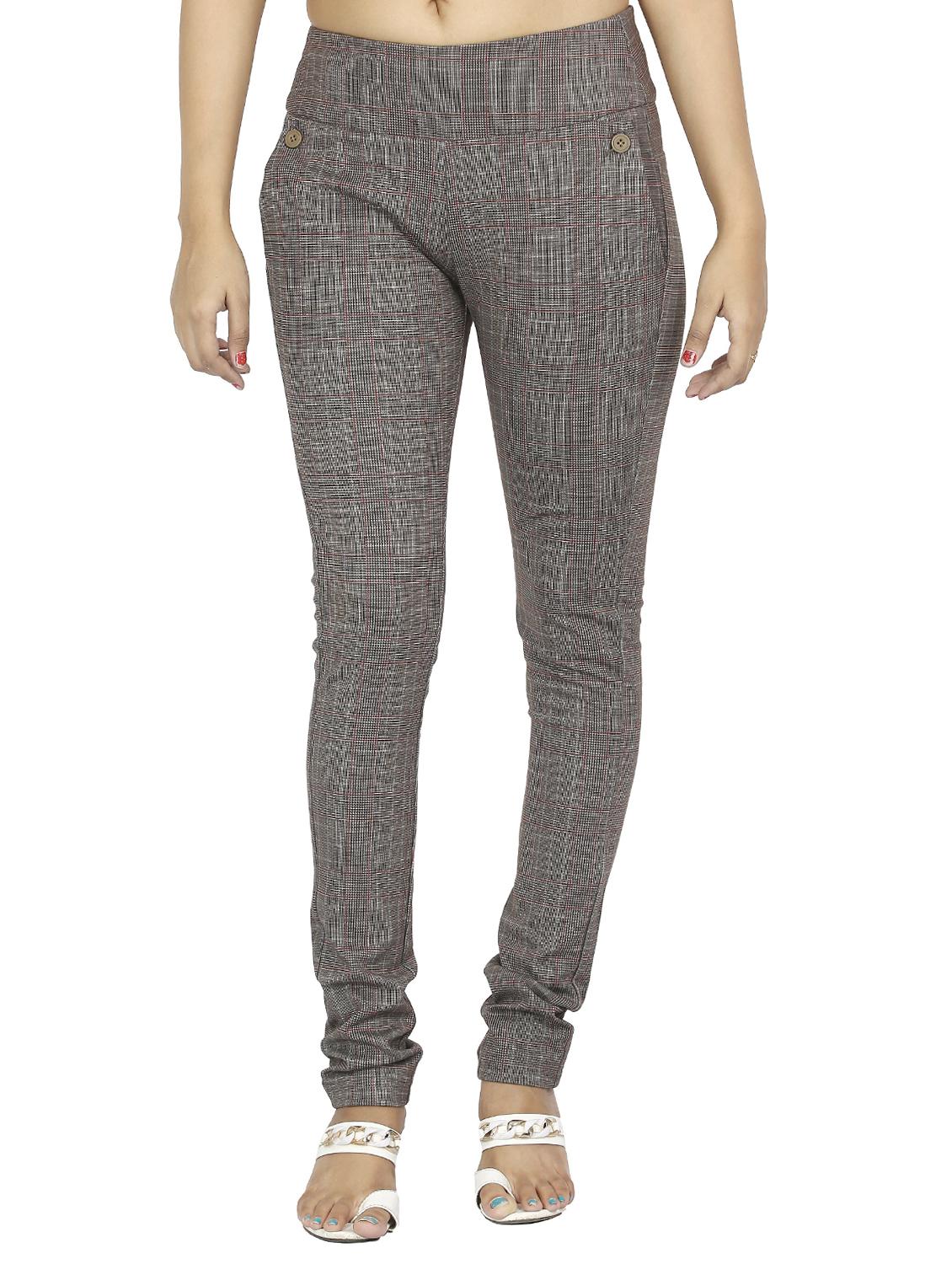 mid waist checkered jegging - 15518257 - Zoom Image - 0