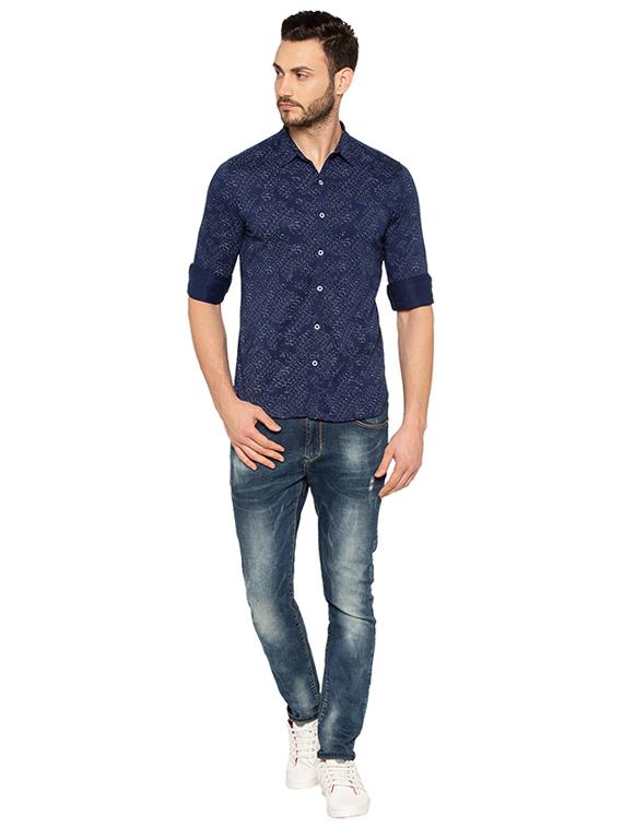 mens printed casual shirt - 15518966 - Standard Image - 3