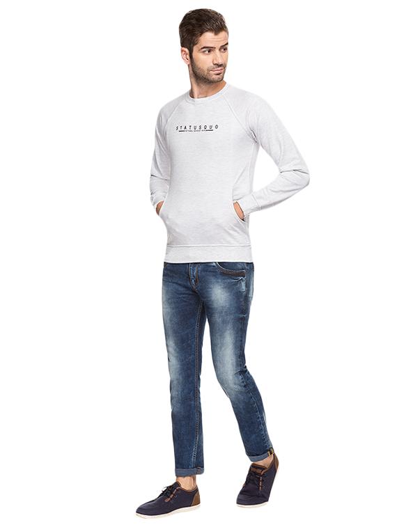 white cotton chest print sweatshirt - 15518972 - Standard Image - 3