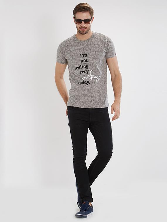 grey cotton all over print t-shirt - 15518992 - Standard Image - 3