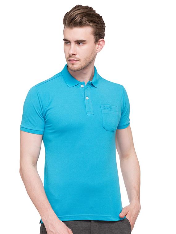 blue cotton pocket t-shirt - 15519081 -  Zoom Image - 0