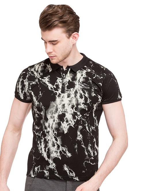 black cotton all over print t-shirt - 15519095 - Standard Image - 0
