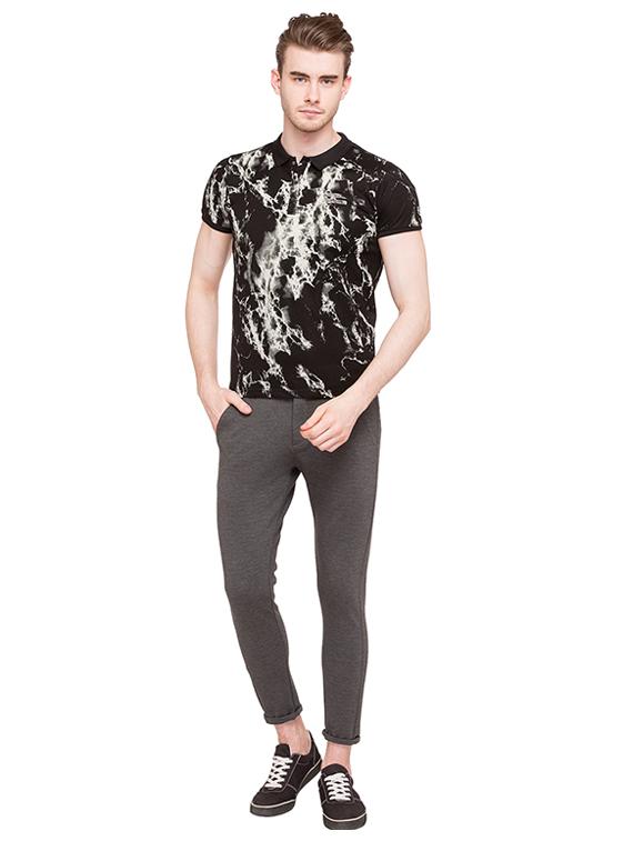 black cotton all over print t-shirt - 15519095 - Standard Image - 3