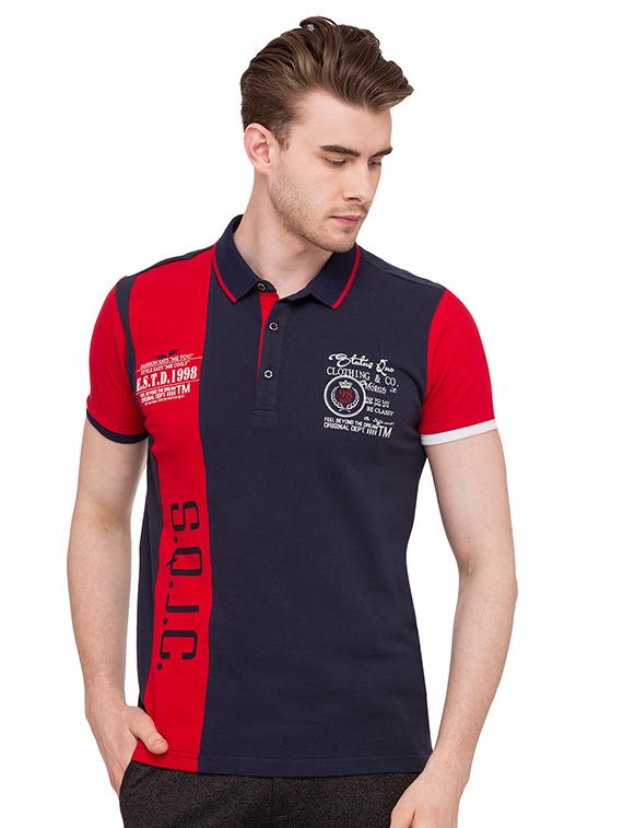 blue cotton front print t-shirt - 15519099 - Zoom Image - 0