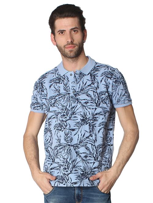 light-blue cotton all over print t-shirt - 15519101 - Standard Image - 0