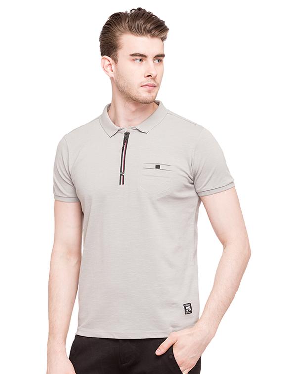 beige cotton pocket t-shirt - 15519109 -  Zoom Image - 0