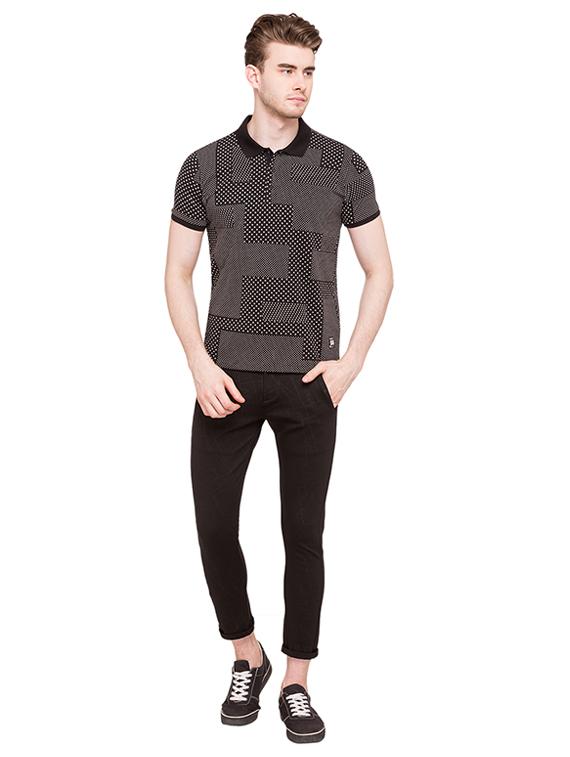 black cotton all over print t-shirt - 15519112 - Standard Image - 3