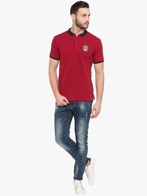 red cotton polo t-shirt - 15519129 -  Standard Image - 3
