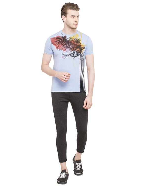 blue cotton front print t-shirt - 15519148 - Standard Image - 3