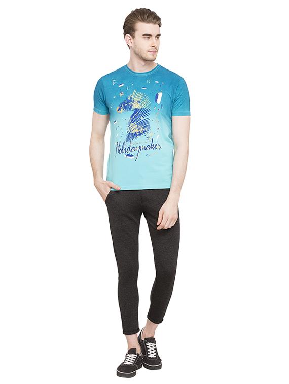 blue cotton front print t-shirt - 15519154 - Standard Image - 3