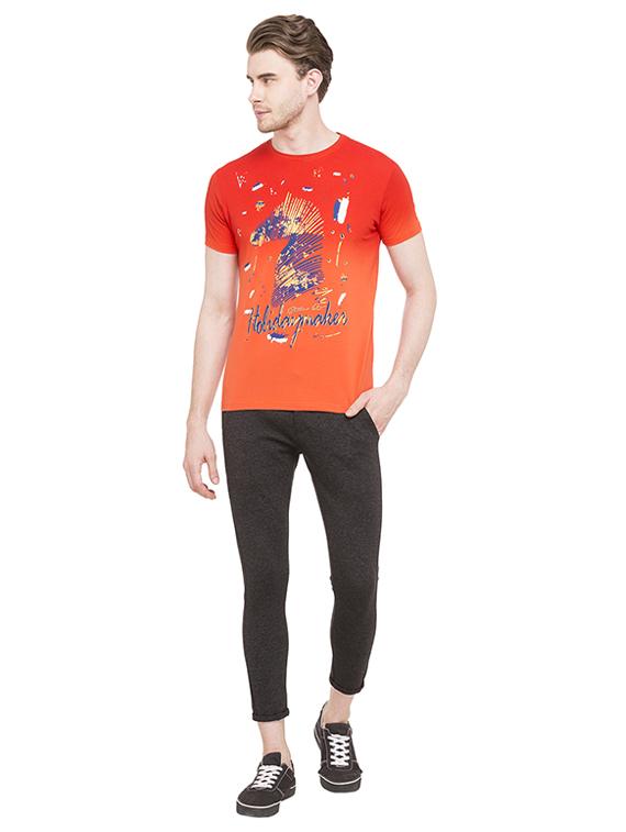 orange cotton front print t-shirt - 15519155 - Standard Image - 3