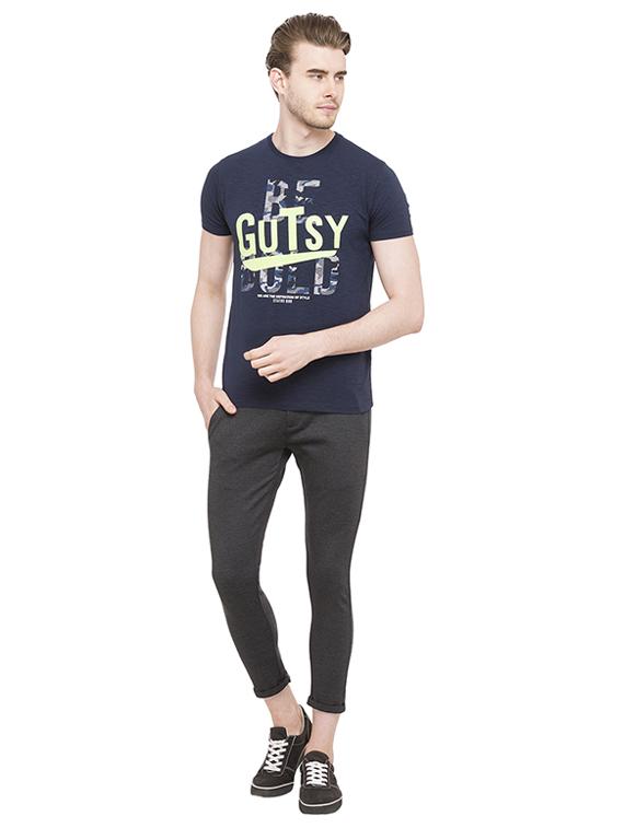 blue cotton chest print t-shirt - 15519156 - Standard Image - 3