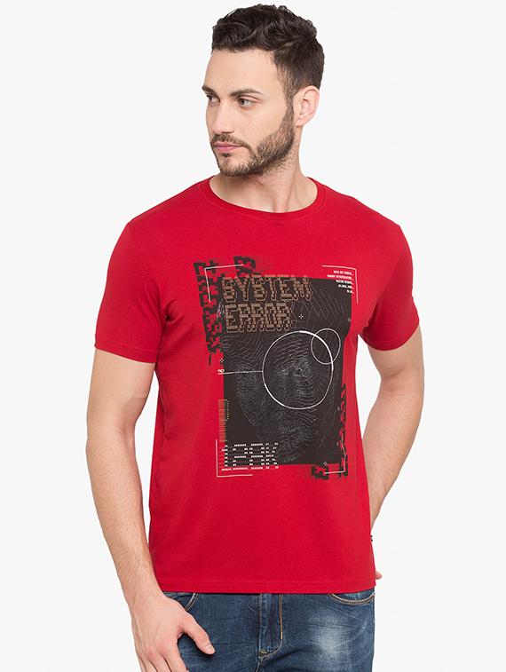 red chest printed t-shirt - 15519174 - Zoom Image - 0